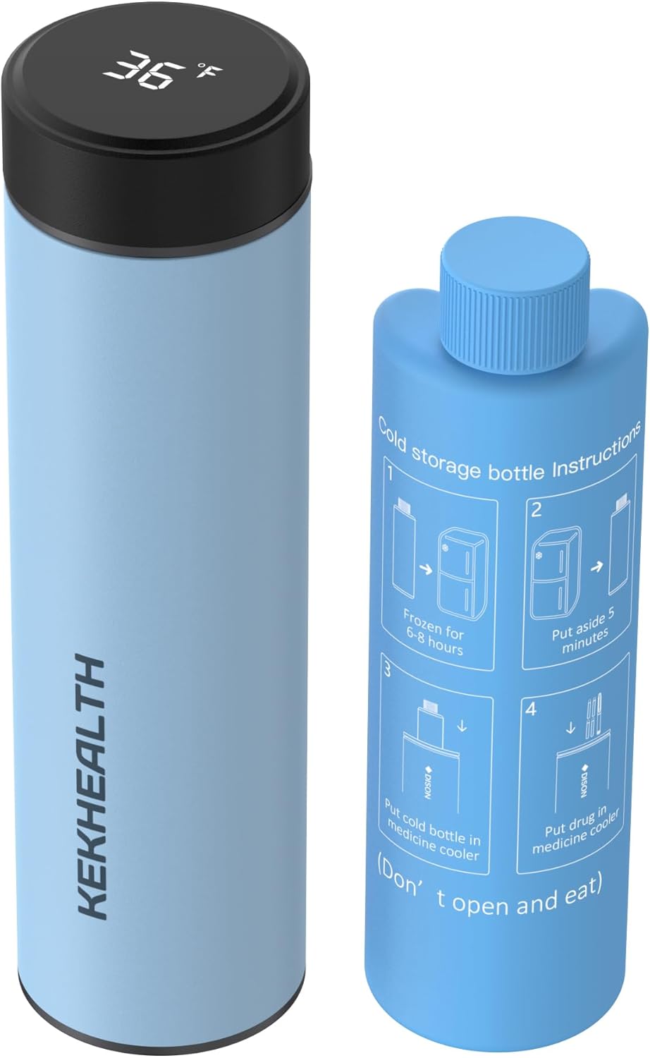 Compact 60H Insulin Cooler Travel Case Temp Display Medication Cooler for Travel Insulated Medicine Cooler Bag TSA Approved Ice Packs Diabetic Cooler with QR Medical Travel Tag(Serentity)