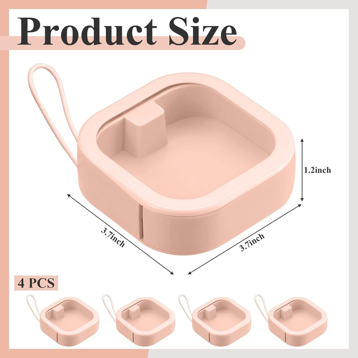 Kathfly 4 Pcs Pink Hair Tie Organizer Portable Hair Accessory Storage Containers Stackable Tie Bobby Pin Holder Home Cotton Swab Dispenser Accessories Jewelry Organizer Box