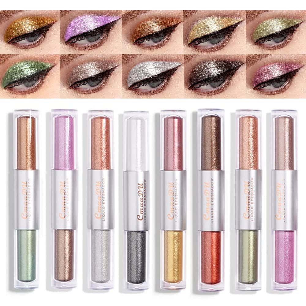 evpct 16 Colors Liquid Glitter Shimmer Metallic Eyeshadow Set Glitter Sparkle Colorful Liquid Eyeliner Makeup Set delineador pupilentes de ojos contra el agua sombras colores para ojos con brillo
