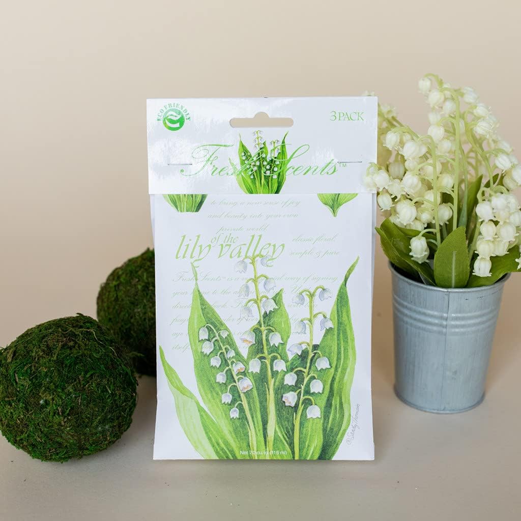 WILLOWBROOK | Fresh Scents Scented Sachet Packet | Lily of The Valley | Air Freshener Bags for Drawers, Closets, Cars | 6 Pack | Long Lasting Home Fragrance