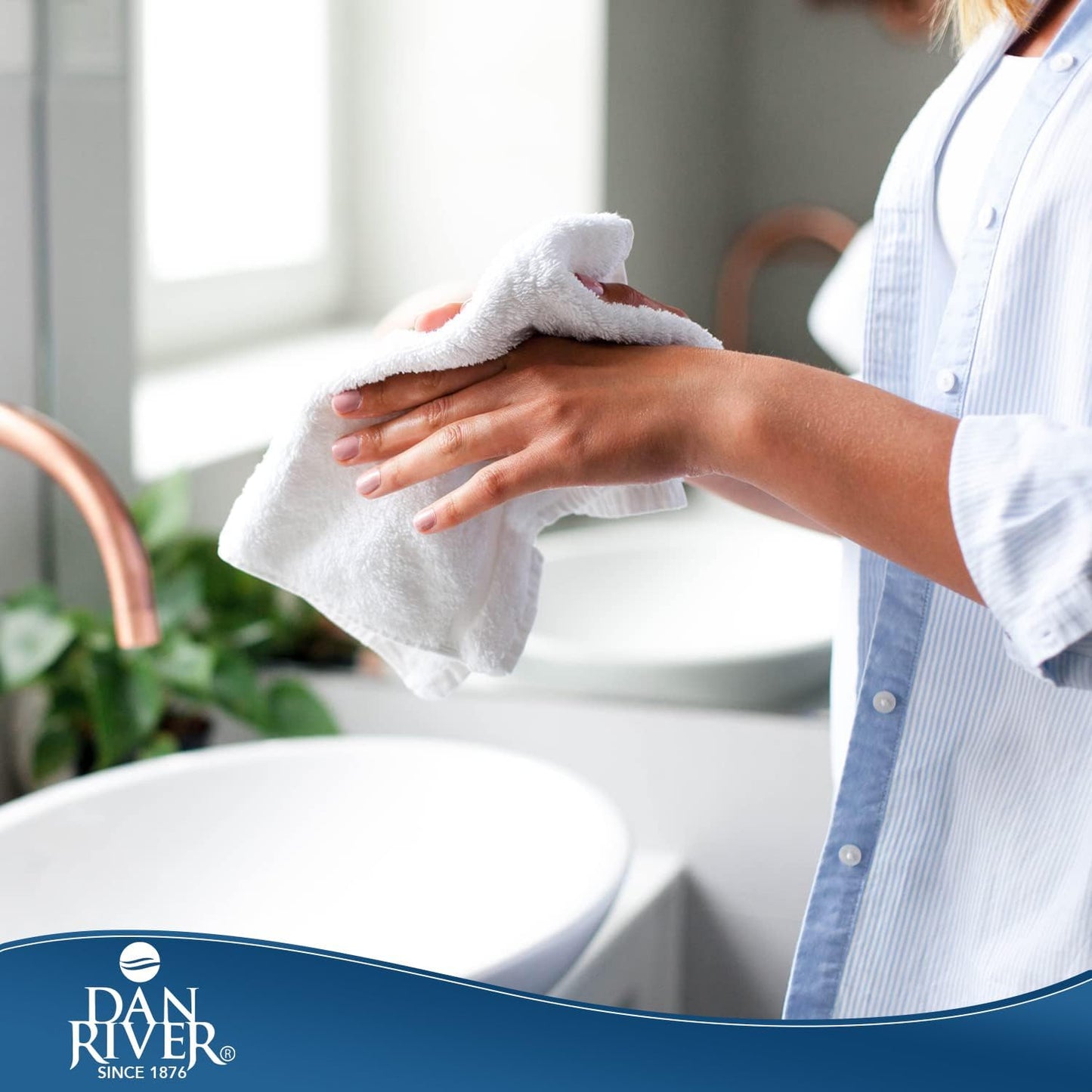 DAN RIVER 100% Cotton Washcloths 20 Pack Premium Quality Face and Body Cloth, Quick Dry Essential Towels for Bathroom, Hand, Kitchen & Cleaning, Baby Rugs | 11X11 in | 400 GSM | Sage Green+White