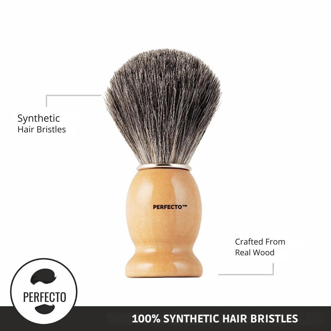 Synthetic Bristles Shaving Brush For Men, Engineered for The Best Shave of Your Life. Shaving Brush - Shave Brush for Wet Shave for Safety Razor, Double Edge Razor, Straight Razor, Shaving Razor