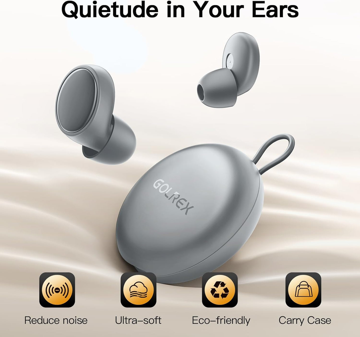 Ear plugs for Sleeping 45dB Noise Cancelling Ear plugs for Concerts, Focus, Travel, Work Silicone Hearing Protection Earplugs with 8 Tips (XS-L) Reusable Noise Reduction Ear plug for Snoring Gray