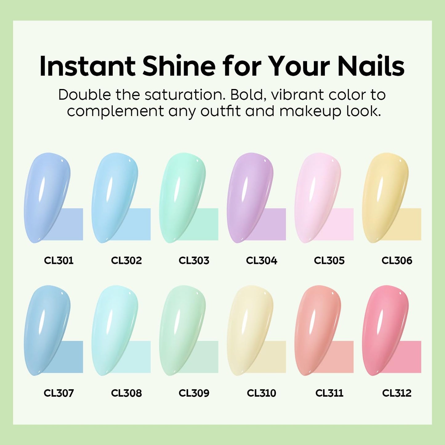 Luxbon 12 pcs Gel Nail Polish Set - Summer Color Set Long Lasting Gel Polish, uv led Soak Off Nail Art Designs Manicure Kit 008