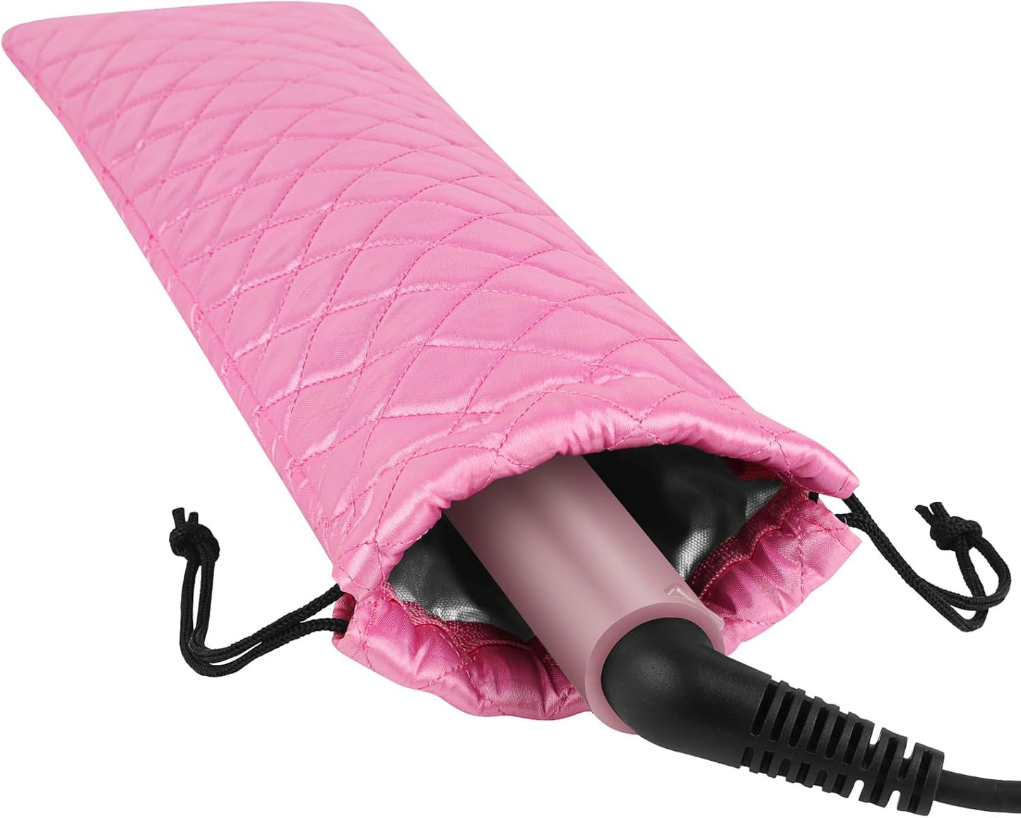 AMIJEAL Heat Resistant Hair Tools Organizer Bag Portable Travel Drawstring Storage Cover Pouch for Hair Straightening Irons, Curling Irons, Flat Irons and Hot Styling Tools(16" x 4.3")