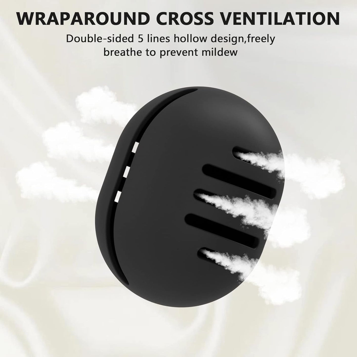 Makeup Sponge Holder,Double-sided Breathable Silicone Beauty Blender Holder,Integrated Make Up Sponge Travel Case for All Sponges,Black