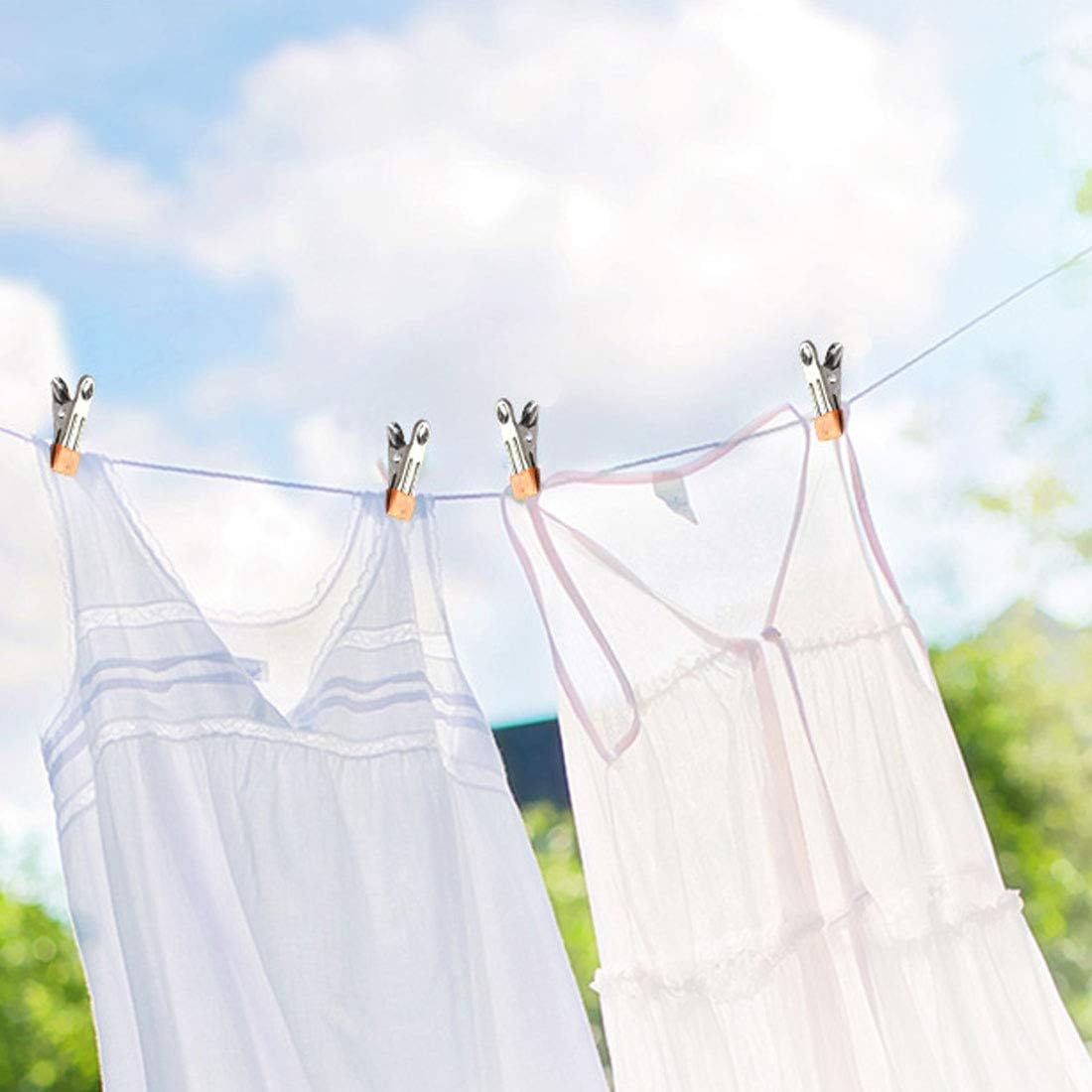 Stainless Steel Clothes Pins: 30 Packs Metal Beach Towel Clips, Pool Cover Clips,Heavy Duty Close Pins ,Hanging Towel Clamp Cloth Clips,Beach Chair Towel Clip