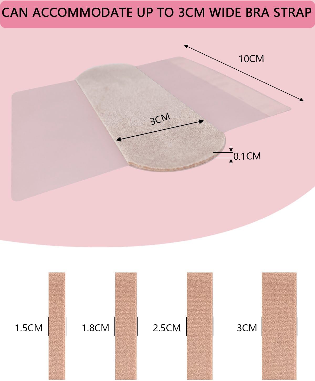 Bra Strap Cushion Fabric, BUMOVE Disposable Comfort Bra Shoulder Strap Cushion, No More Dents or Bruises from Your Bra Straps (Nude 20P)