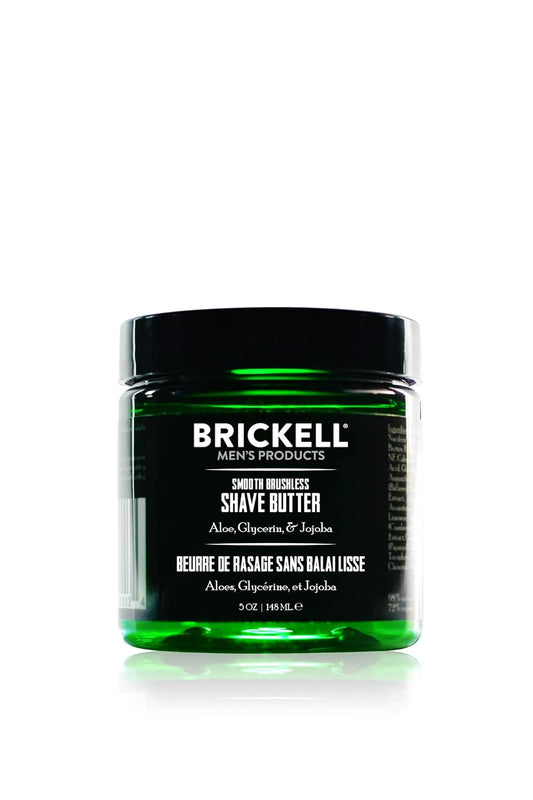 Brickell Men's Smooth Brushless Shave Butter for Men, Natural and Organic Smooth Shaving Butter to Fight Nicks, Cuts and Razor Burn, 5 Ounce, Scented