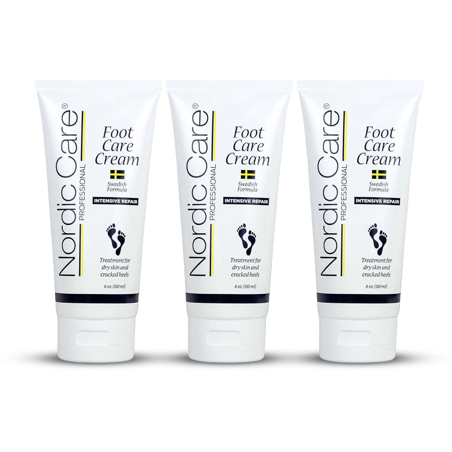 Nordic Care Foot Care Cream Intensive Repair | 10% Urea Treats Severely Dry Feet & Cracked Heels | Noticeable Results In Days 6oz. (Pack of 3)