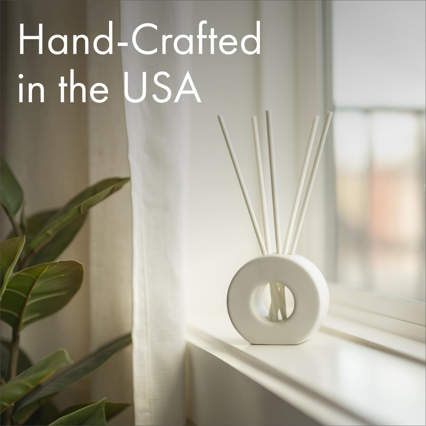 ScentAir Infused Liquidless Reeds | Includes 25 Flameless Reeds and 1 Decorative Vase, White | Essential Oil Aroma Diffuser Sticks | Fresh Spa Scents | Amazon Exclusive | Mediterranean Fig