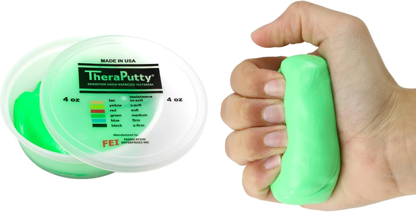 CanDo TheraPutty Standard Hand Exercise Putty For Rehabilitation, Exercises, Hand Therapy, Occupational Therapy, Hand Strengthening, Improve Motor Skills, Stress Relief 4-ounce