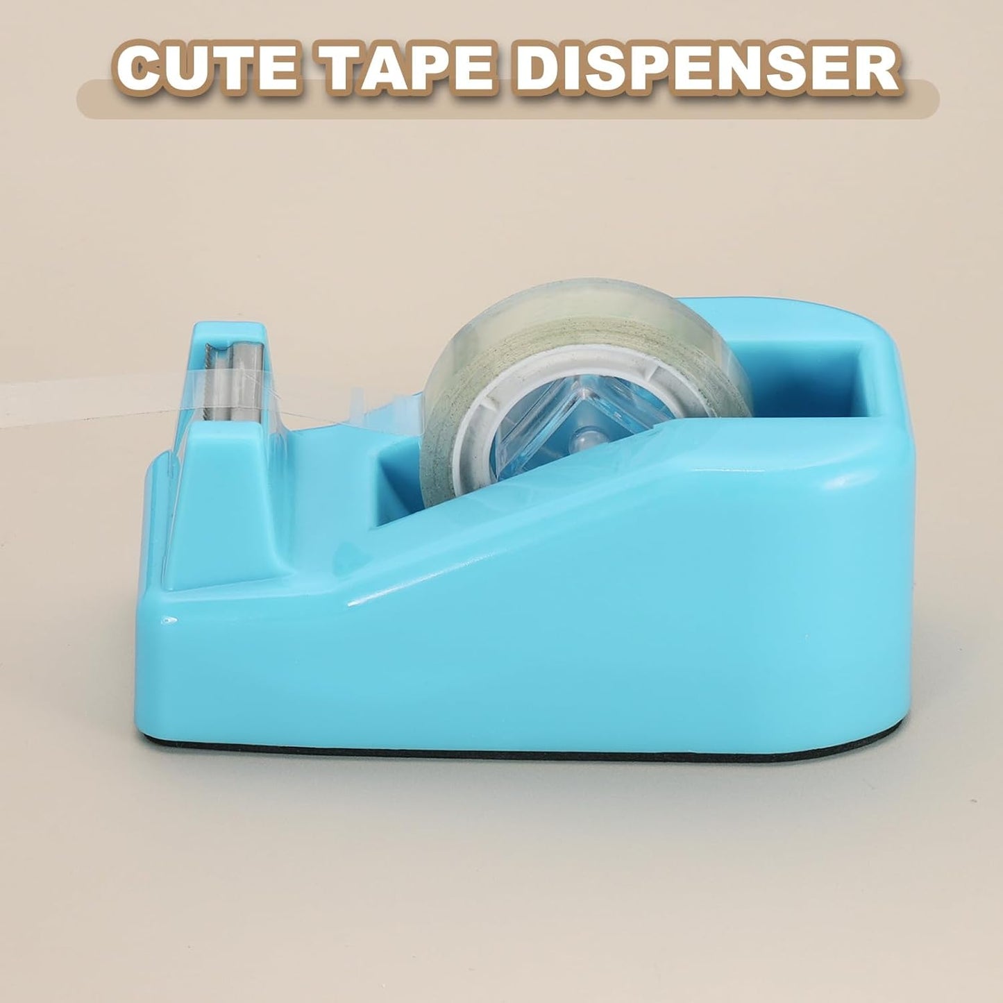 PATIKIL 2pcs Tape Dispenser Desk, Small Tape Dispenser Cute Desktop Dispenser Holder for Tape Office Desktop, Light Blue