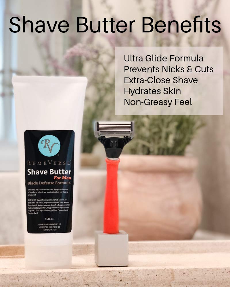 Shave Butter for Men by RemeVerse. Shaving Butter That Fights Nicks, Cuts, Ingrown Hairs, And Razor Burn (7.5 ounces)