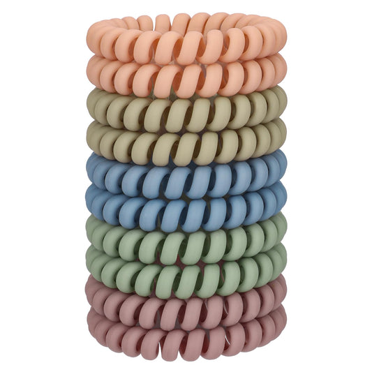 JessLab Spiral Hair Ties for Women, 10-Pack Traceless No-Damage Ponytail Holders, Coils Hair Bands for Girls, Assorted Colors