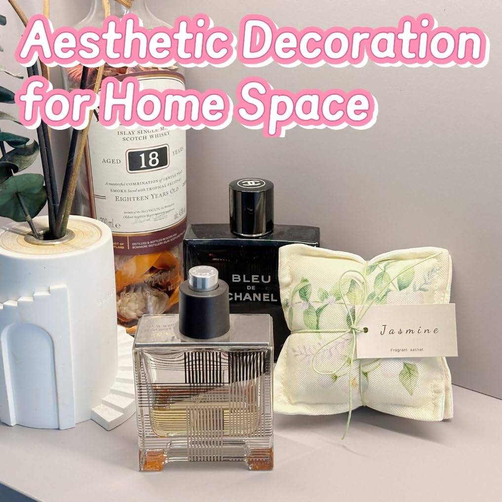 AUCUDA Mother's Day Jasmine Scented Sachet Bags for Drawers and Closets Decorations, Potpourri Packets for Women Clothes Storage, Spring Wedding Fragrance Pillow, Bedroom Indoor Fresheners.