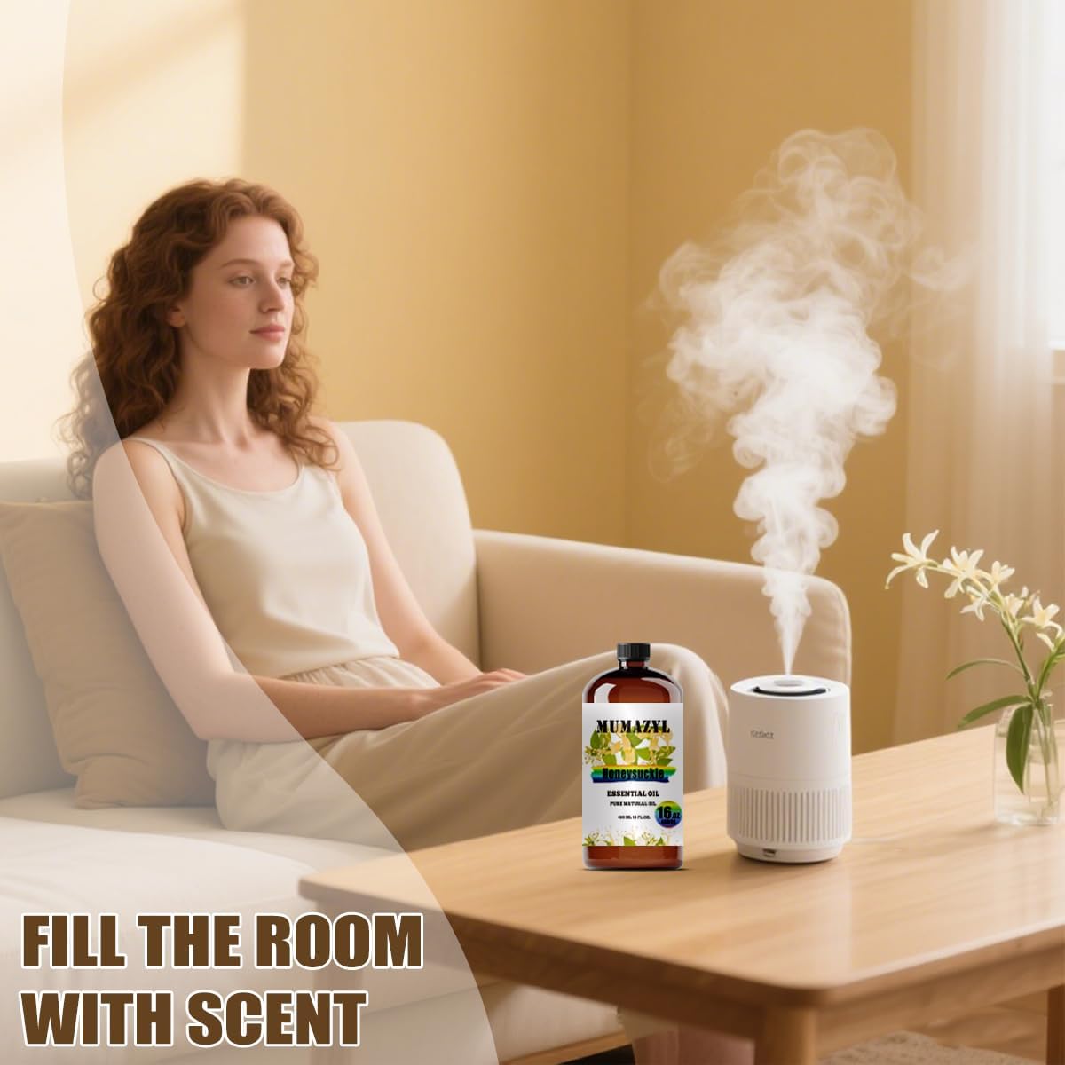 Honeysuckle Essential Oil, Honeysuckle Oil 16 Fl Oz 480ML for Diffuser Humidifier Yoga Cleaning DIY Candle Soap Making Essential Oils