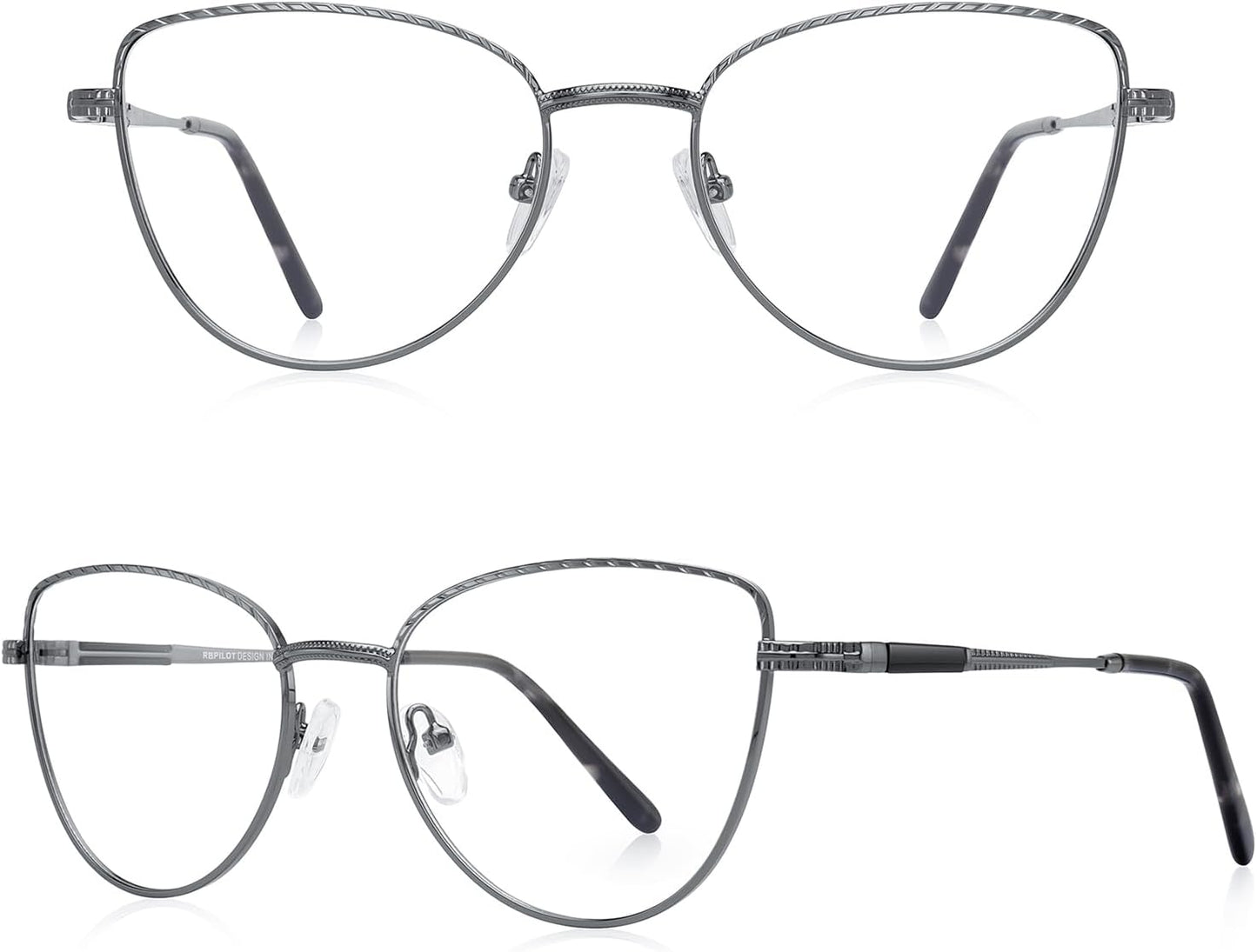 RB. Pilot Retro Cateye Reading Glasses for Women Blue Light Blocking Computer Glasses Spring Hinge Readers