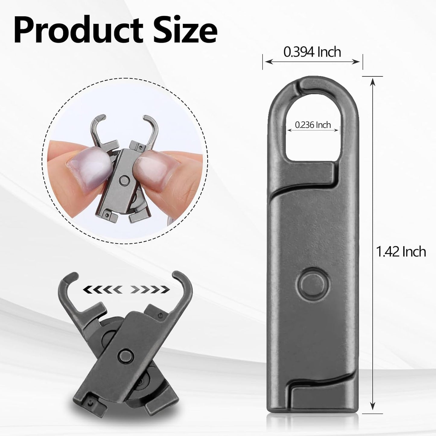 Zipper Pull Replacement (Upgraded),8 Pcs Detachable Replacement Zipper Pull Tabs for Luggage Clothing Jackets Backpacks Boots Purse Coat(Silver, Bronze, Gold, Gun Black)