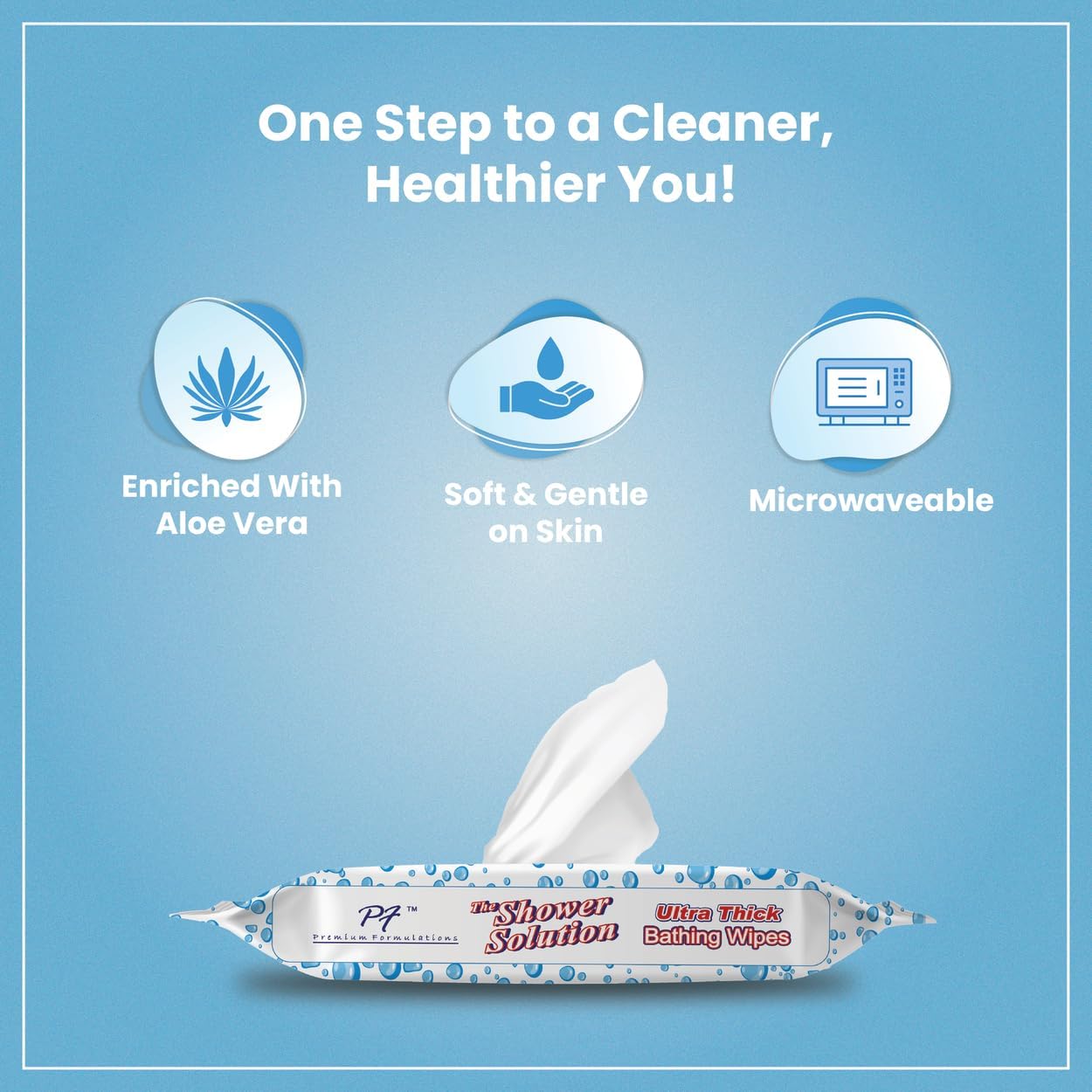 Shower Solutions - Adult Bathing Wipes, Extra Large and Extra Thick (40 wipes (4 Pack))