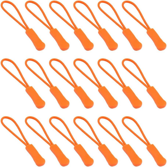 Ruidee 50 Pieces Zipper Pulls Zipper Tabs Zipper Pull Cord Extender Replacement Zipper Pulls for Backpacks, Jackets, Luggage, Purses, Handbags(Orange)