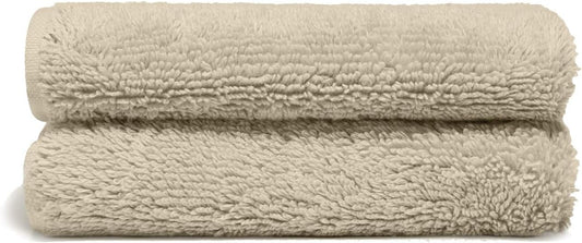 Italic Ultraplush 100% Australian Cotton Washcloths - Set of 2 Luxury Plush Face Wash Cloths, Soft and Absorbent 800 GSM Washcloth for Bathroom, Spa, Gym, Face and Body (Sand)