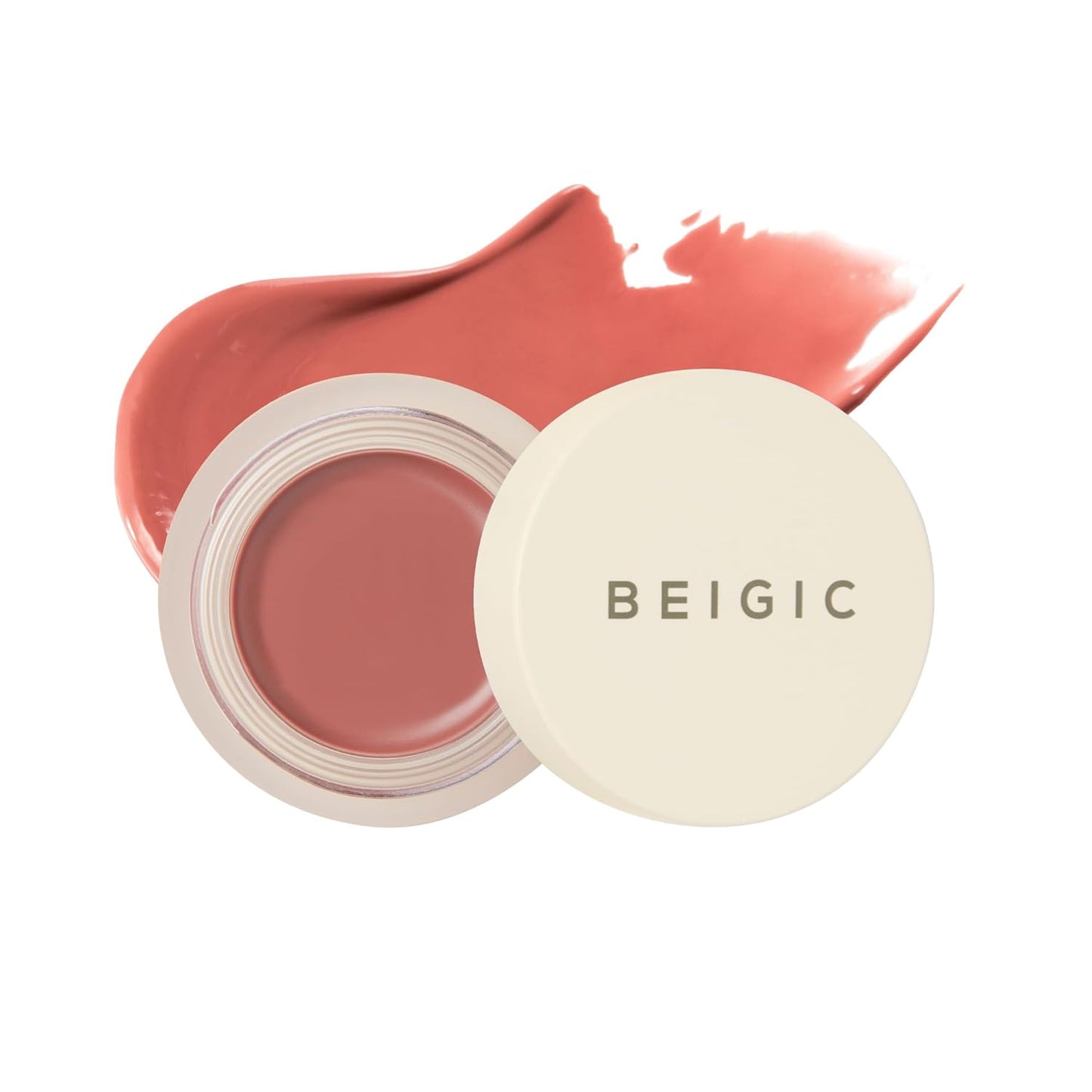 BEIGIC Flush Lip & Cheek Balm - Vegan Buildable & Blendable Multiuse Balm | Natural Flush & Glow | Glowy Blush for Cheeks | Dewy Korean Make Up Cream Blush | 05 Flat White - Neutral Beige, 0.14 fl.oz