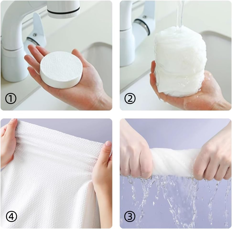 Reusable Travel Towel Compressed, Larger and Thicker Compressed Towel Tablets, Disposable Bath Towel for Camping Hiking Beach Swim(63x31 inch,3 Pack)