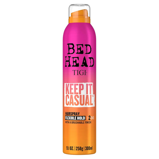 TIGI Bed Head Frizz Control Flexible Hold Hairspray for Long Lasting and Flexible Hold, Keep It Casual Brushable Hair Spray, 9.1 Oz