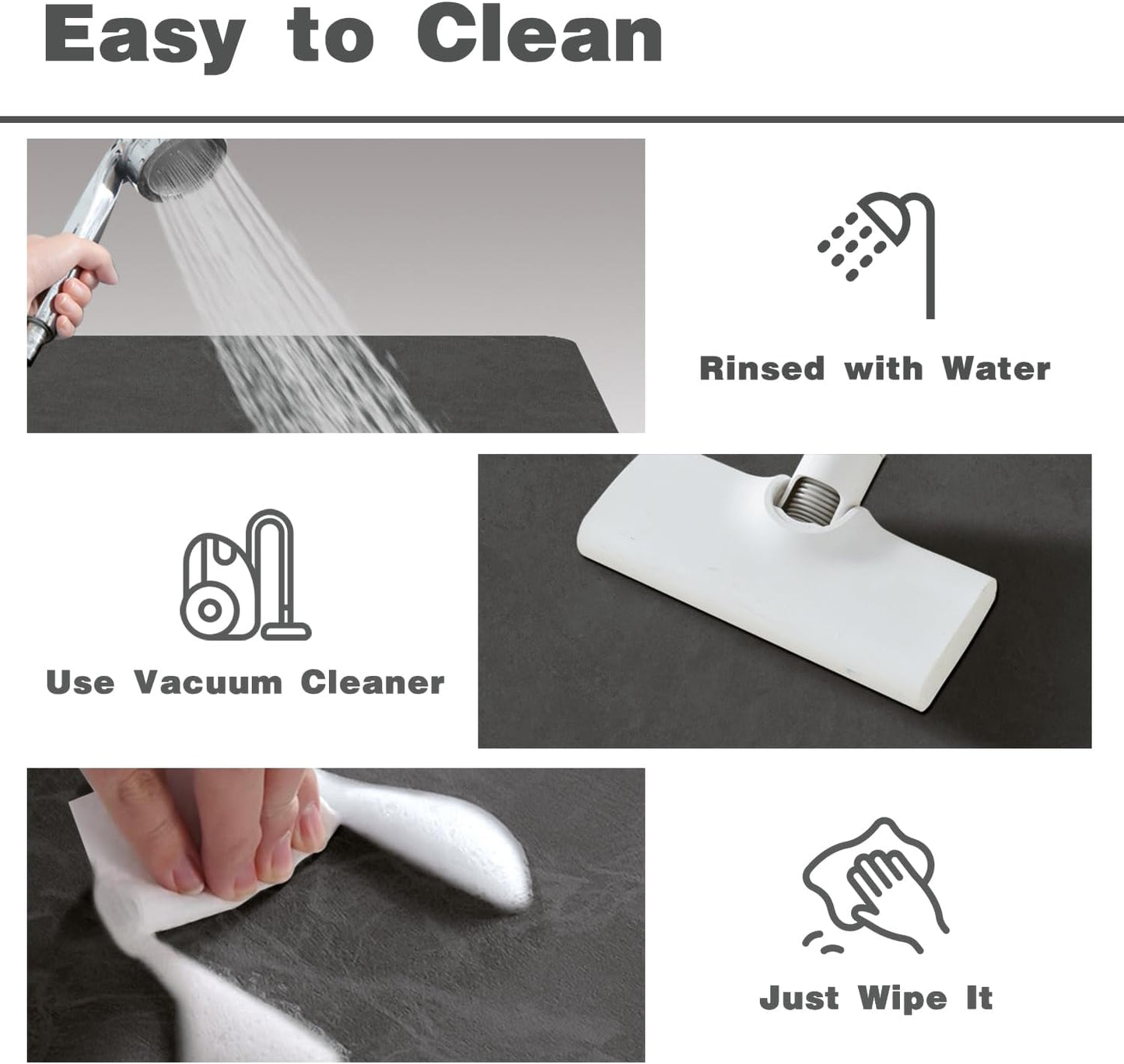 Small Bathroom Mat Quick Dry, Bathroom Rugs Non Slip Washable Thin Absorbent Bath Mat Fits Under Door Bathroom Floor Mat Perfect for Bath, Shower, or Sink 12"x12" Dark Grey