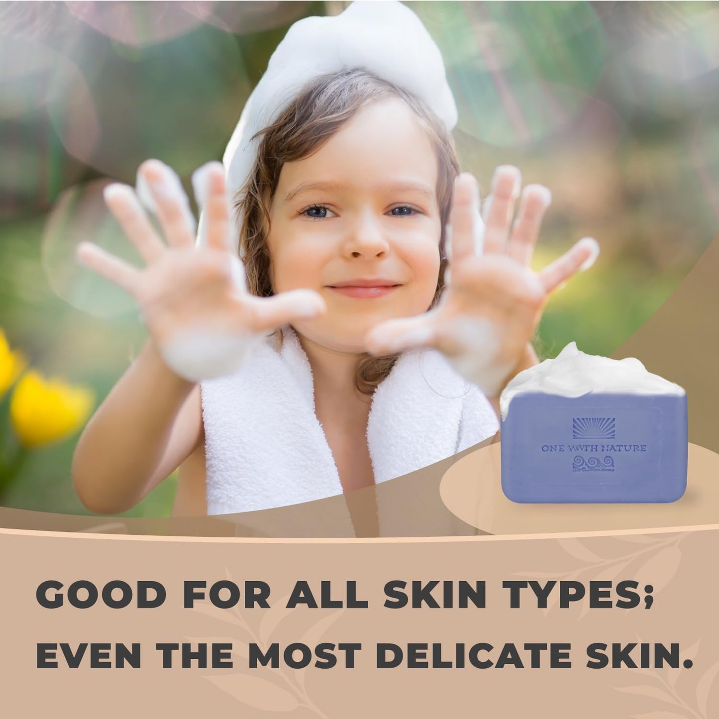 One With Nature Dead Sea Salt Lavender Soap 4oz 3-Pack – Soothing and Exfoliating Soap Bar with Dead Sea Minerals for Face & Body, for Men & Women