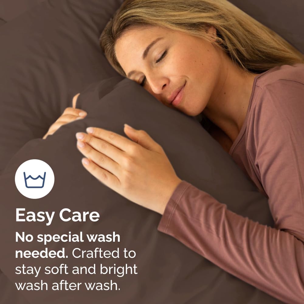 Standard Pillow Cases Set of 10 - Ultra Soft Hotel Quality Pillowcase Covers - Comfy, Cozy & Wrinkle Free - Shrink, Stain and Fade Resistant - Machine Washable Pillow Protectors - 10 Pcs Set - Brown