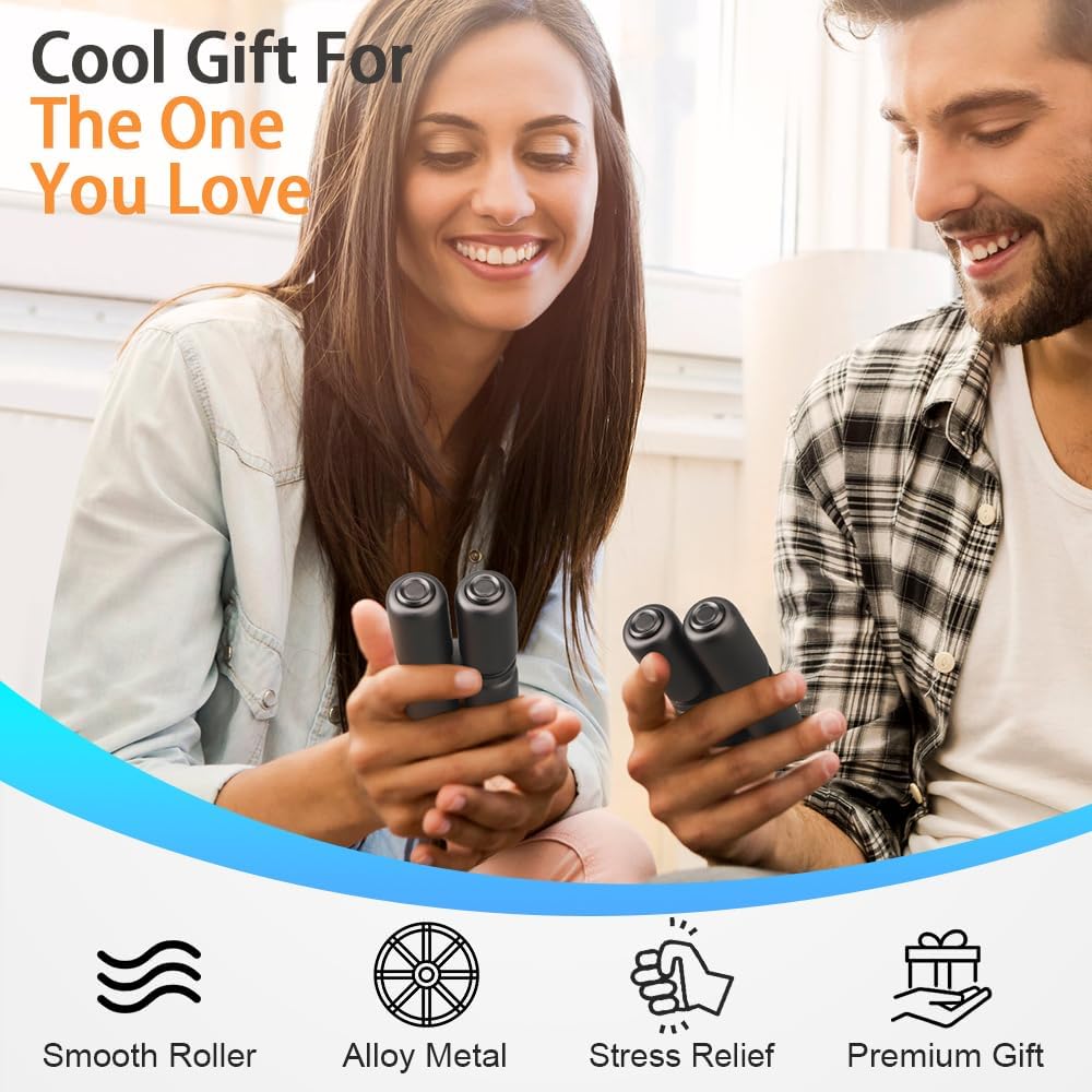 Handheld Fidget Hand Roller Toy, Metal Hand Fidget Spinner for Kids Adults, Fidget Toys Stress Relief, Hand Grip Strengthener, Portable EDC Silence Toy Gift for Men Office Travel Classroom