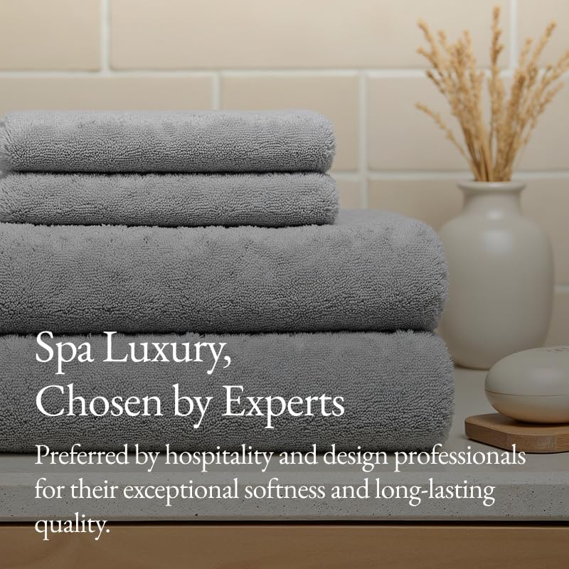 Italic Ultraplush 100% Australian Cotton Bath Sheets - Set of 2 Luxury Extra Large Heavy Duty Bath Sheets, 800GSM Plush and Absorbent Bath Sheets for Hotels, Bath & Spa (Light Gray)