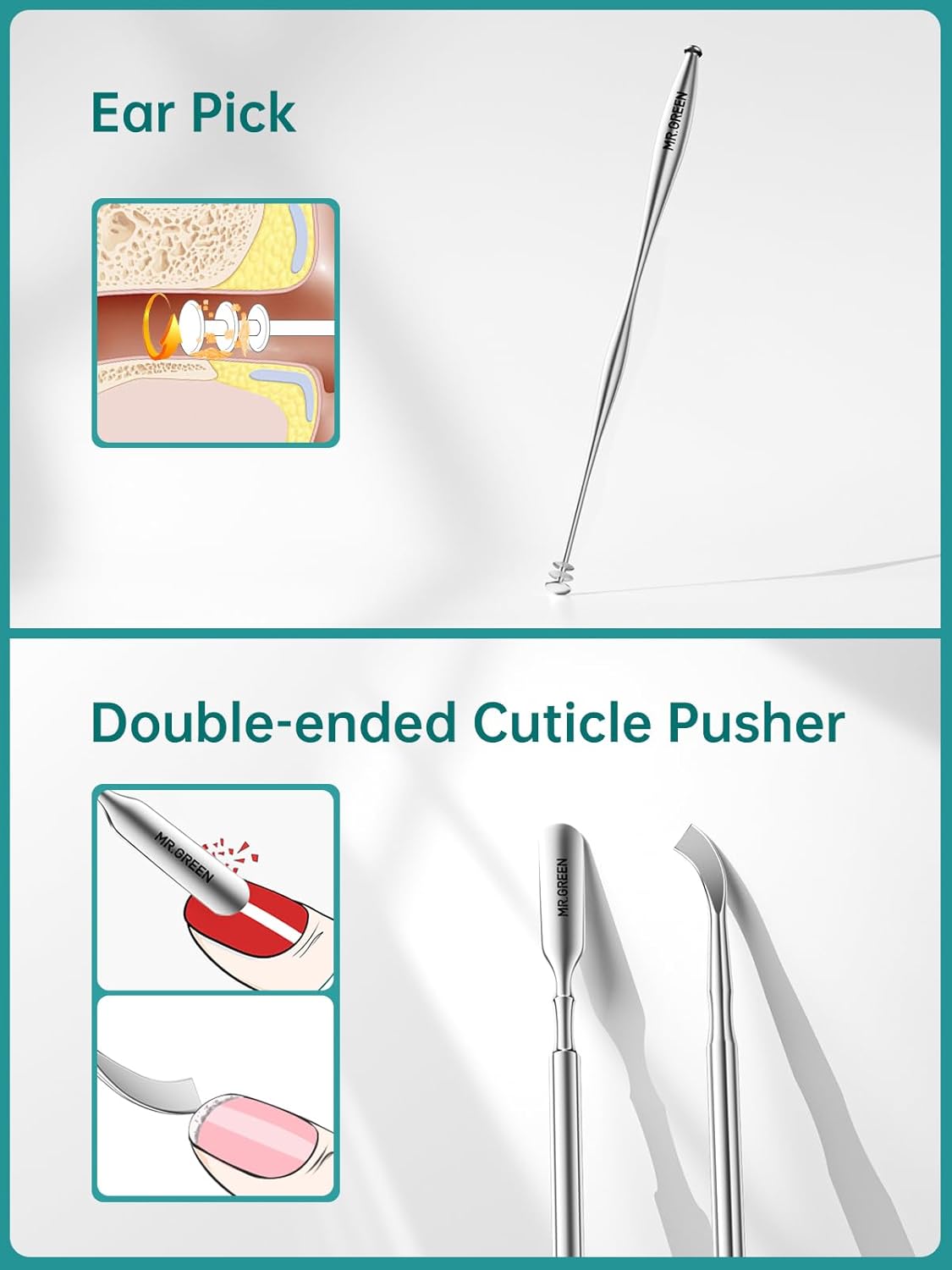 MR.GREEN 9-in-1 Manicure & Pedicure Set – Professional German Stainless Steel Nail Clippers Grooming Kit with Splash-Proof Nail Clipper & Genuine Leather Travel Case (Cognac Brown)