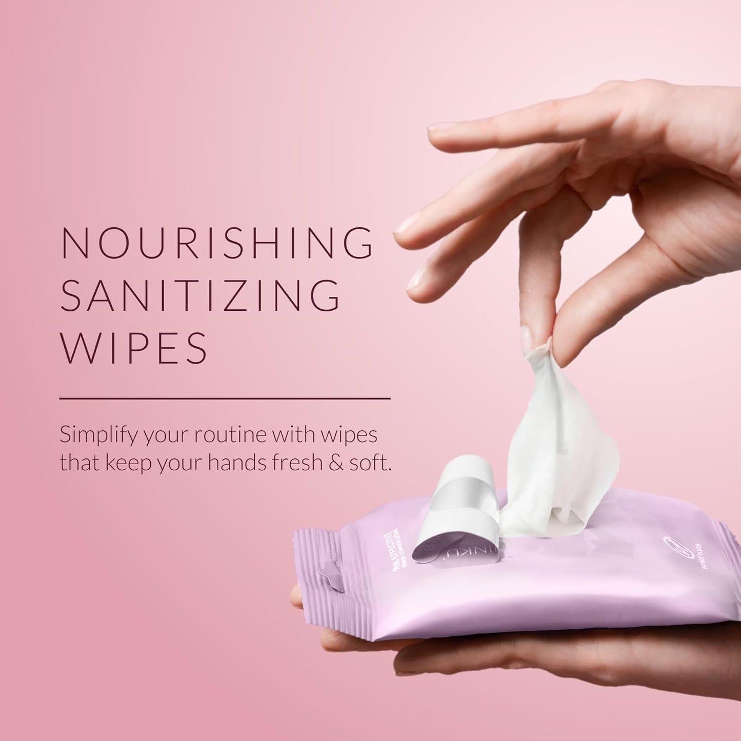 Noshinku Lavendula Hand Sanitizer Wipes, 6-Pack (90 Towelettes) – Resealable Travel Wipes with Ethyl Alcohol, Aloe & Green Tea, Plant-Based Fiber, Essential Oil Scents, Cruelty-Free & No Dyes