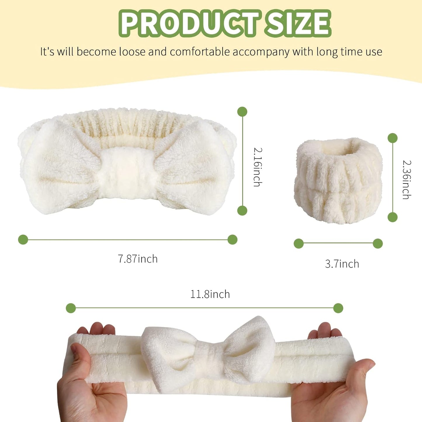 WSYUB Face Wash Headband and Wristband Set for Skincare