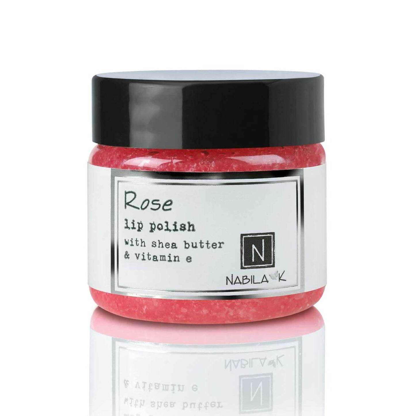 Rose Lip Polish, 1 oz by Nabila K - Hydrating Lip Exfoliator & Moisturizer with Shea Butter and Vitamin E for Dry and Chapped Lips - Cruelty-Free, Real Sugar, Made in USA