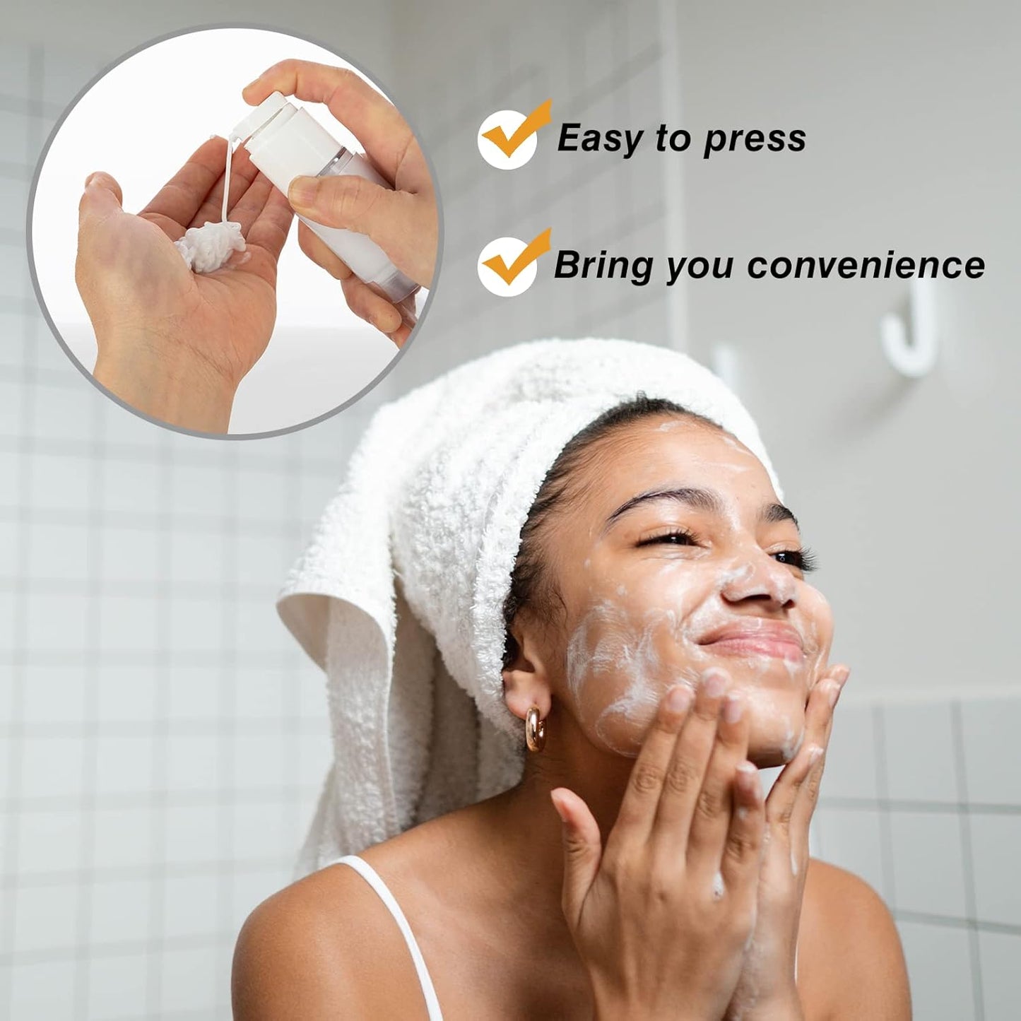 1OZ/30ML Clear Airless Pump Bottles, Lotion Dispenser Travel with Pump, Vacuum Plastic Travel Size Lotion Bottle for Foundation, Creams, Cosmetic(6 Pack)