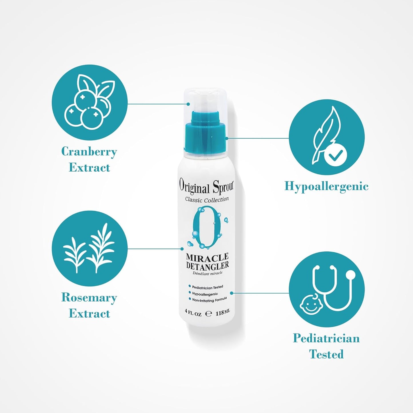 Original Sprout Miracle Detangler, Leave-In Conditioner Treatment for All Hair Types, 4 oz. Bottle