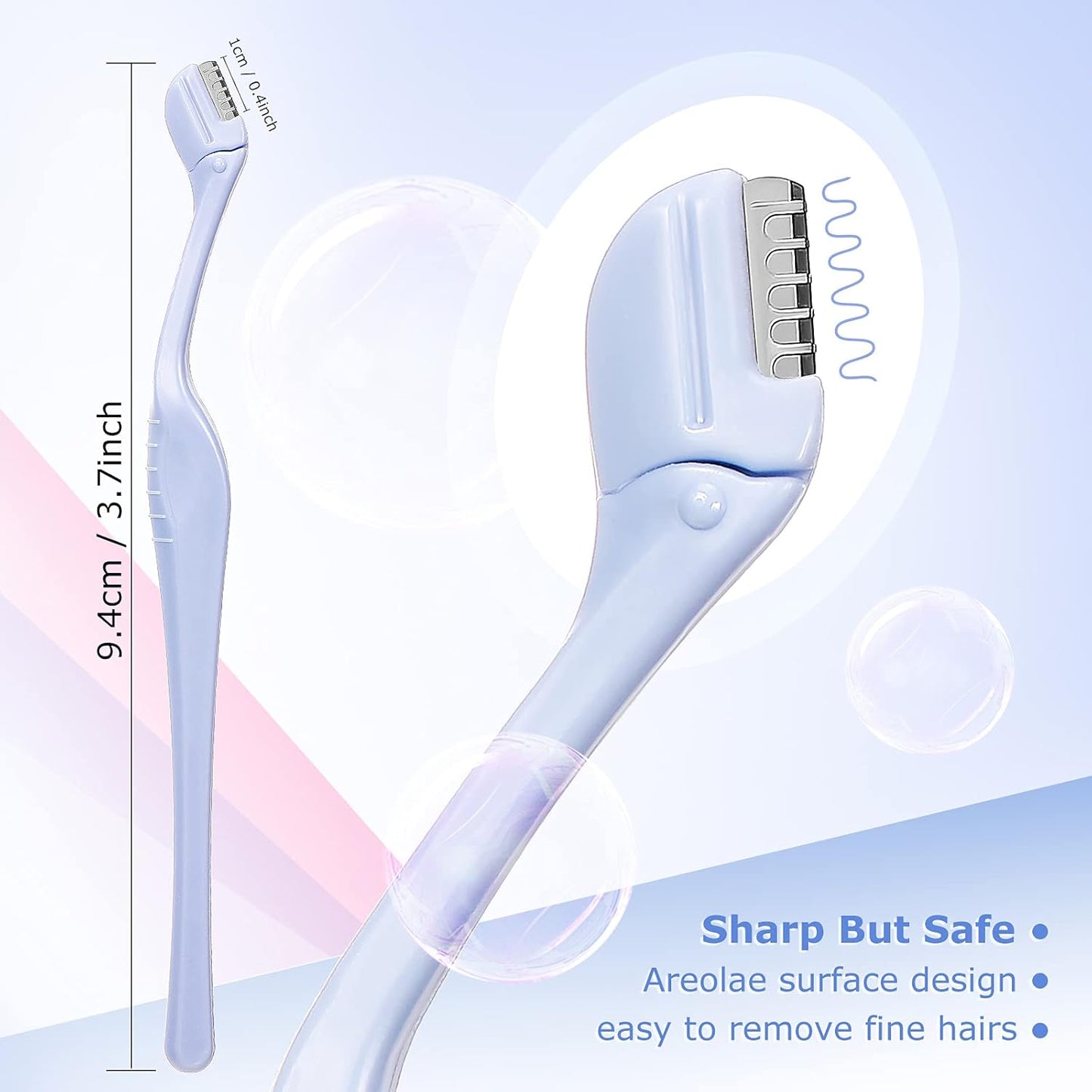 6Pcs Eyebrow Razor Mini Eyebrow Razor Trimmer Female Face Shaver Lip Hair Remover with Precision Cover Small Shaver for Women Makeup Face Care Tools(Clear, Clear Purple, Light Blue)