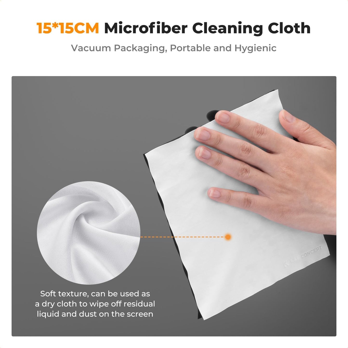 K&F CONCEPT 250ML Screen Cleaner Spray + Large Pearl Cloth + Microfiber Cloths*2 + 4 Brushes - Travel Size Electronic Cleaner for Car, Computer, Laptop, iPad, MacBook, Phone, Watch, Eyeglass