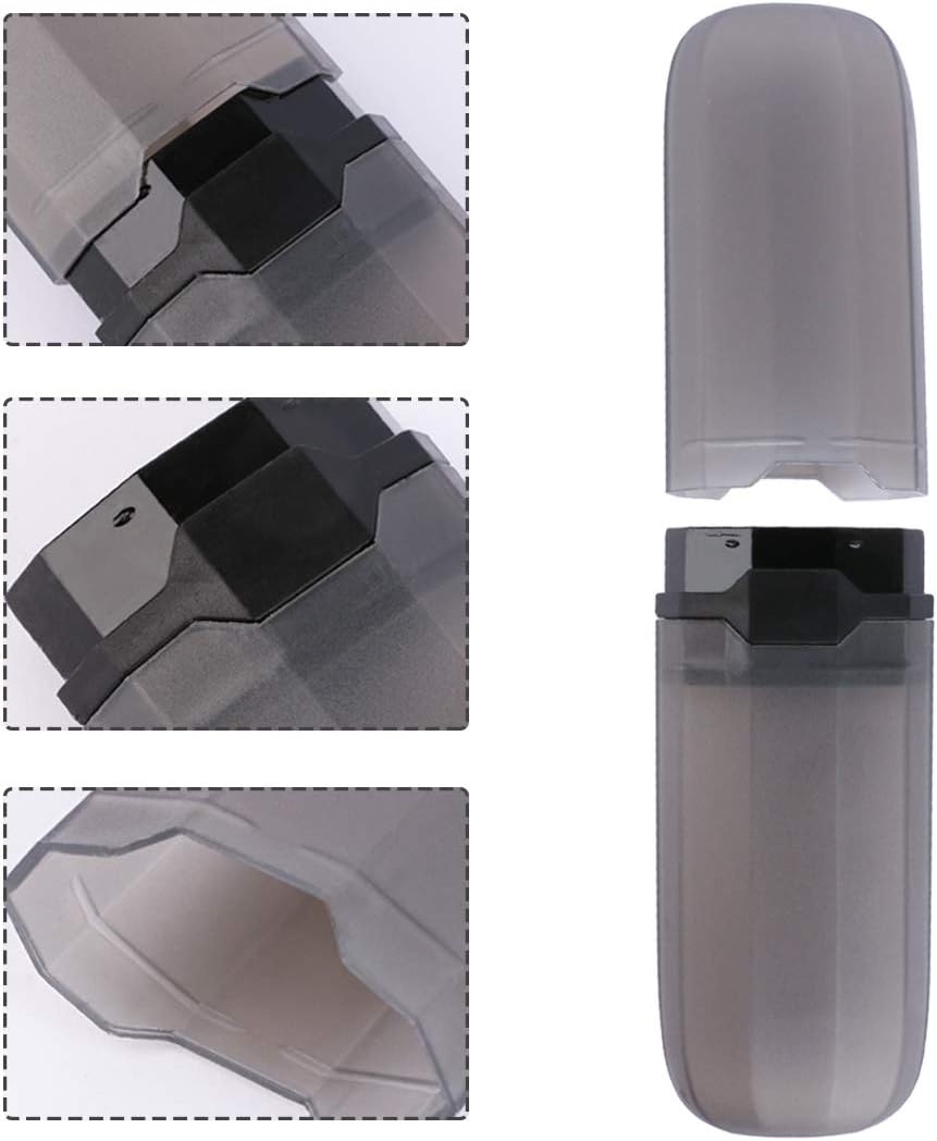Yeeco Transparent Black Toothbrush Travel Case 2 Packs, Plastic Holder, 7.9"2.1"1.2" Portable for Traveling