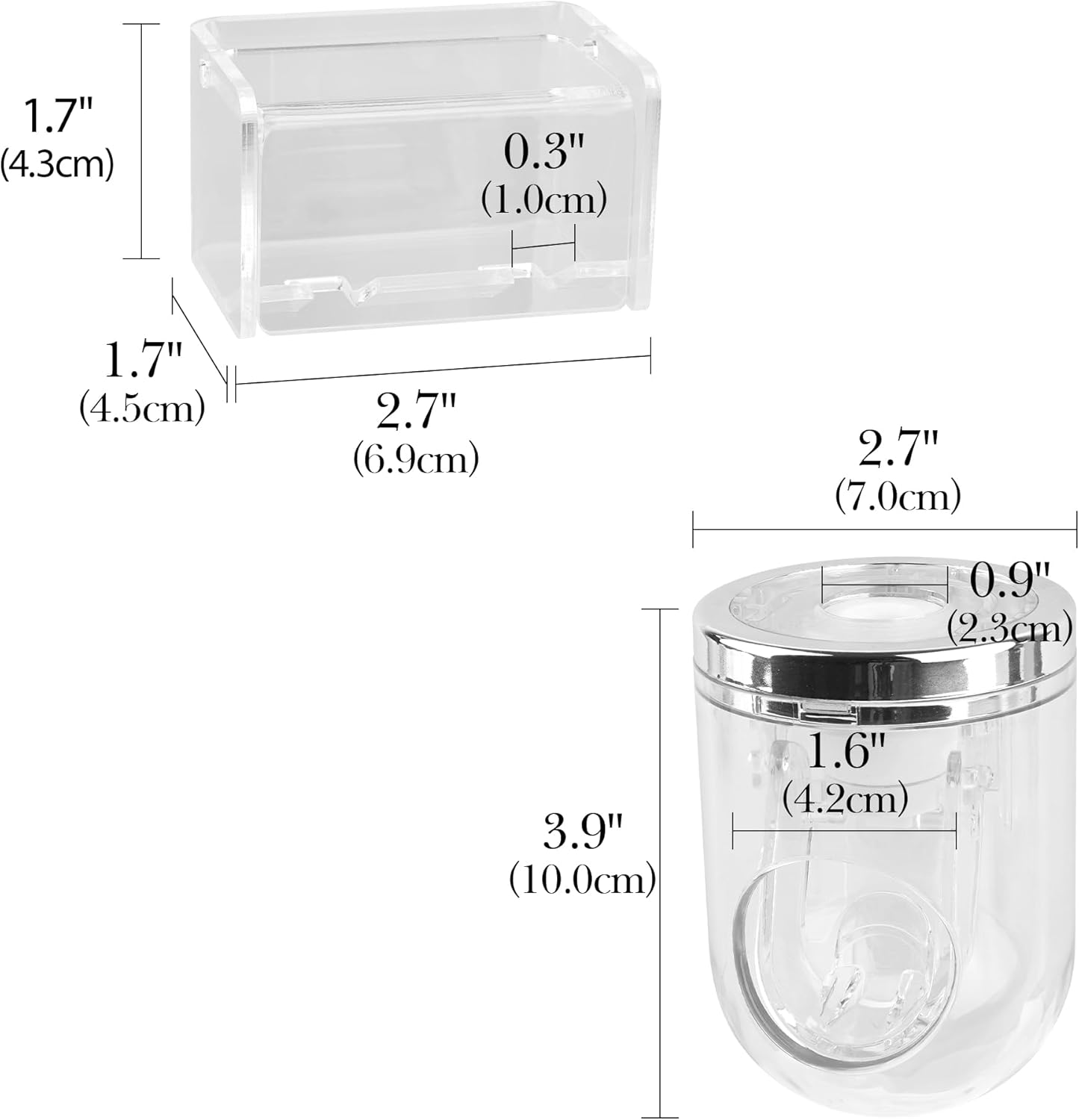 2 Slots Wall Mount Toothbrush Holder with Cover, Self Adhesive Tooth Brush Storage Organizer for Shower Bathrooms, Toothbrush Stand with Automatic Toothpaste Squeezer Dispenser