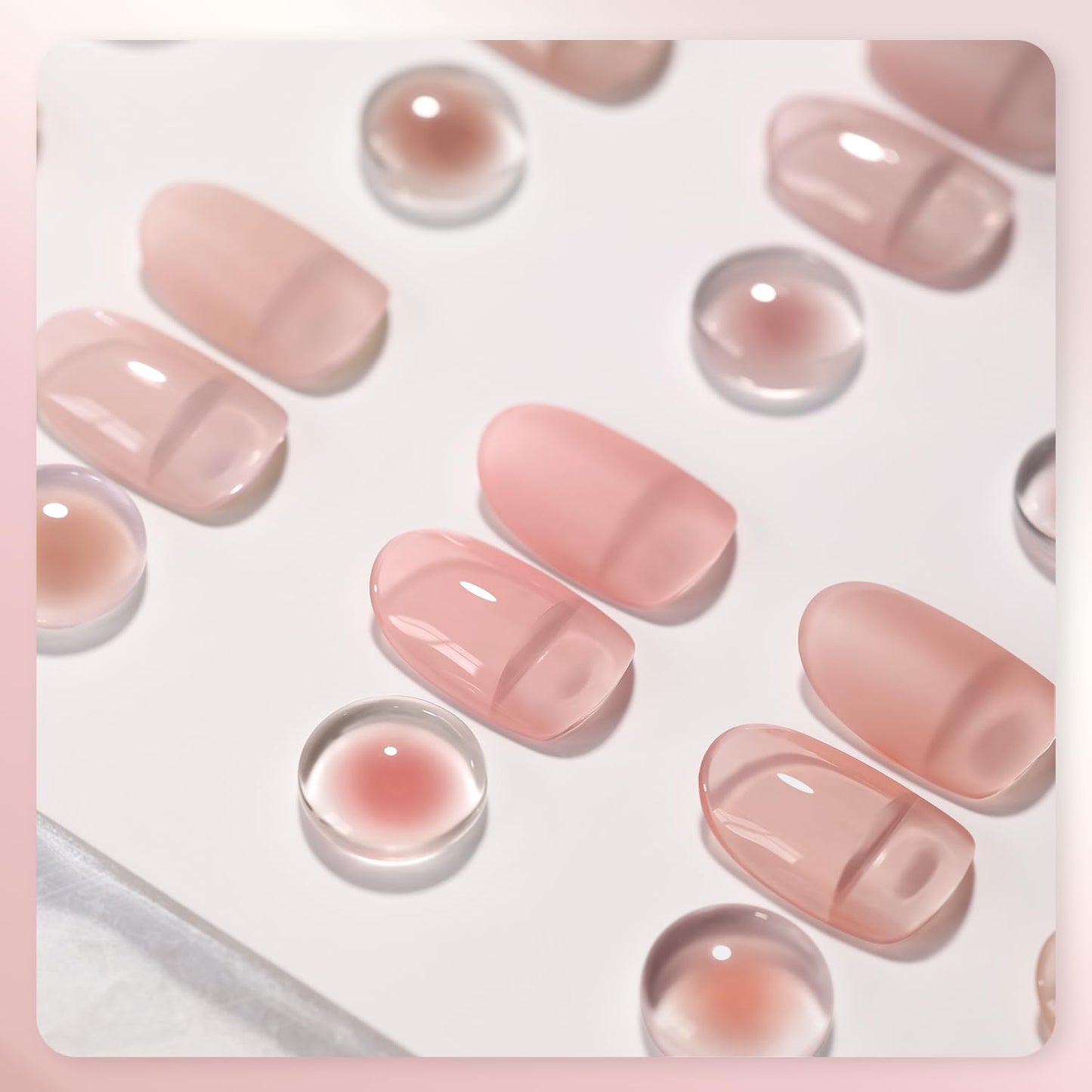 GAOY Nude Jelly Gel Nail Polish of 6 Transparent Pink Brown Shimmer Colors Sheer Gel Polish Kit for Salon Manicure and Nail Art DIY at Home