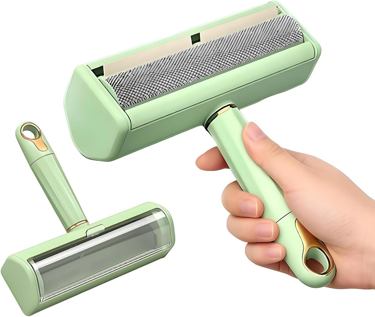 Pet Hair Remover Lint Roller - Washable Reusable, Static Adsorption for Cat Dog Hair Removal On Furniture, Sofas, Bedding, Carpets,Pet Hair Removal Tool,Dog Hair Remover,Lint Remover (Green)