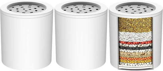 Cobbe 20 Stage Shower Filter Cartridge for Hard Water Showerhead Filters - 3 Pack Replaceable Cartridges - High Output Shower Water Filter for Chlorine and Harmful Substances Removal