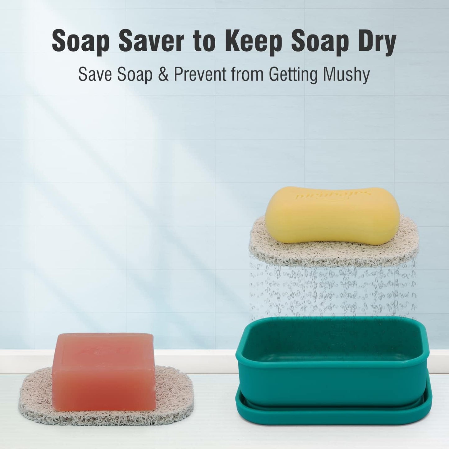 Enhanced Leak Proof Travel Soap Case, AIMAIAIMAI Silicone Soap Container with Draining Layer, Portable Bar Soap Holder for Bathroom, Camping, Gym, Easy to Clean (Green)