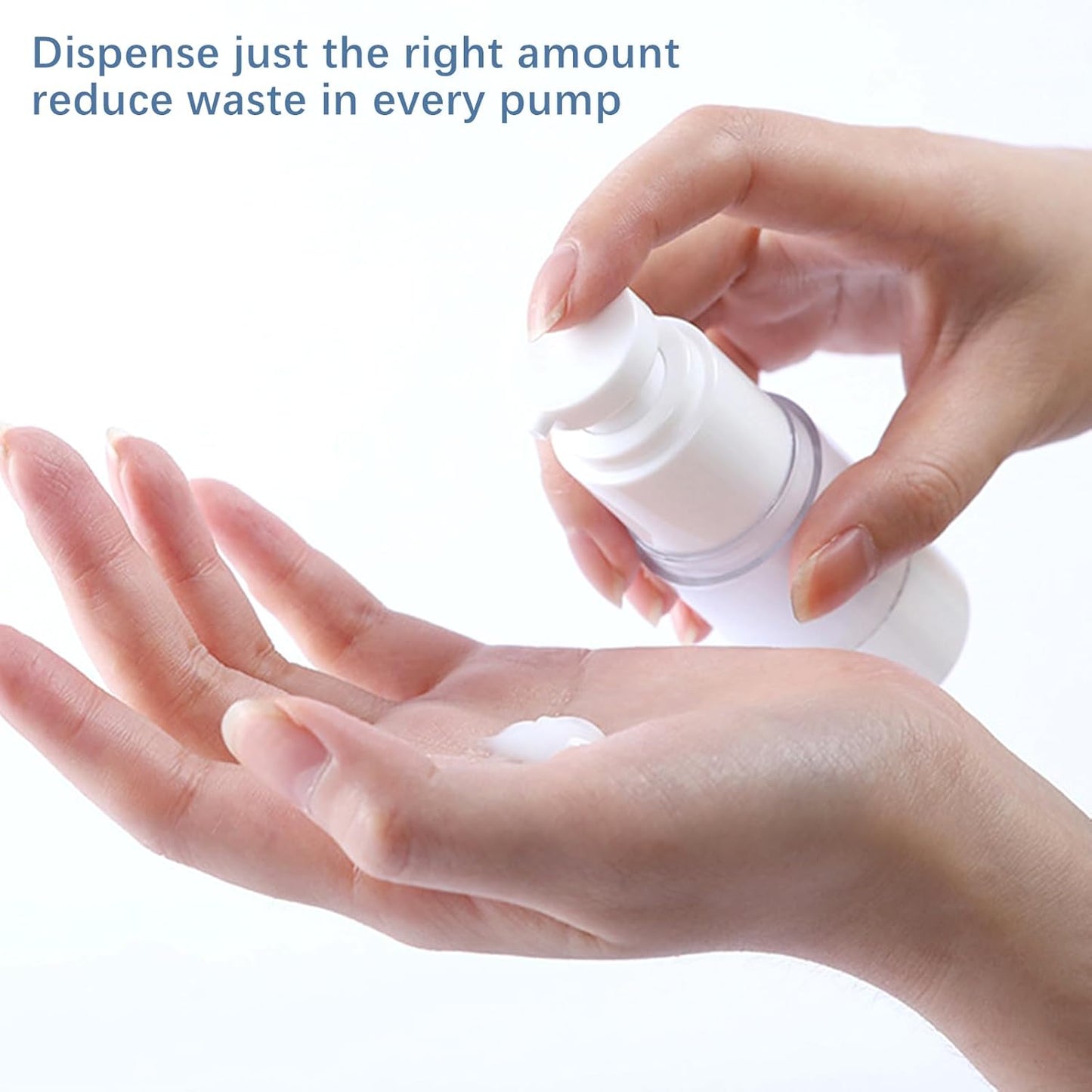 TUZAZO 6 Pack 1 Oz/30 ML Airless Pump Bottles, Clear Plastic Travel Size Pump Bottles, Refillable Vacuum Cosmetic Containers Lotion Dispenser for Foundation, Cream, Shampoo