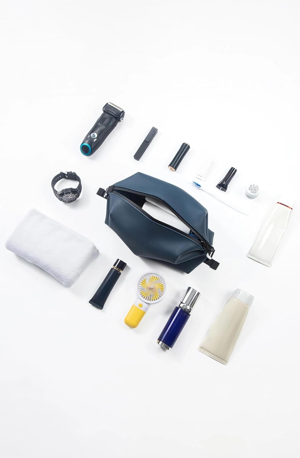 6"x 11" 6L Large Silicone Toiletry Bag,Waterproof Leakproof Foldable Travel Organizer,Dopp Kit Alternative for Men & Women,Navy Bule